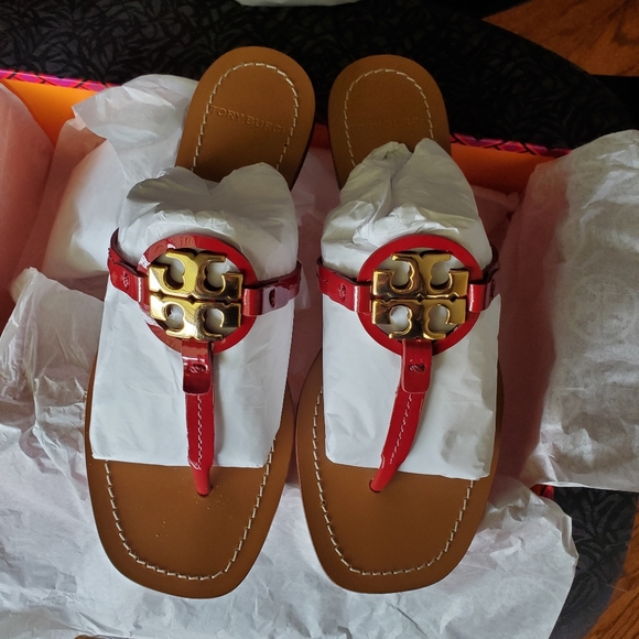 Tory Burch | Shoes | Tory Burch Mini Miller Leather Thong Sandals In Da ...